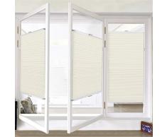 Liveinu Tende Plissettate Tenda Plissè Traslucide Tenda Oscurante Persiane con Morsetto di Montaggio Protezione dalla Luce e Ai Raggi Solari per Finestra e Porta 95x120cm Beige