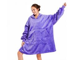 Felpa con cappuccio coperta, coperta portatile, oversize Sherpa con maniche e tasca gigante, felpa con cappuccio coccolosa, calda per i bambini adulti