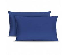 Leonardo Home - Coppia di federe 100% puro cotone, 2 federe per cuscino 100% MADE IN ITALY, tinta unita, misure standard.