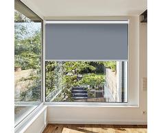 RYNS Tenda Plissettata 110x300cm Senza forature, Facile da Fissare Tenda Plissé da Interni Oscurante Accessori Kit di Montaggio Senza Foratura per Finestra, Porta, Bagno, Grigio Chiaro