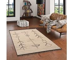 Pergamon Origin - Tappeto Naturale di Juta - Stile Etno - Beige Nero - 5 Dimensioni