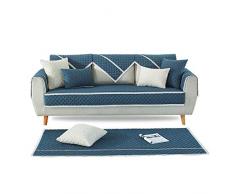 PETCUTE Copridivano Universale copridivano angolare con penisola Fodera per Divano Antiscivolo Trapuntato Copridivano Blu 90X90cm