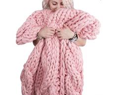 XZSBDXHH Coperta a Maglia Grossa in Lana Lavorata a Mano Coperta Calda e Accogliente Fatta a Mano allUncinetto per Divano Yoga Grande e Morbida Letto Sedia per Animali Domestici (G 120x150cm)