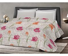 Banzaii Trapuntino Mezza Stagione, Autunnale, Primaverile Copriletto Trapuntato Imbottito Singolo 170x260 cm Giovanna Rosso Made in Italy