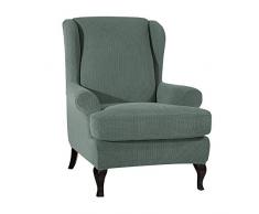 VanderHOME Jacquard Salvadivano Copripoltrona Elasticizzato copripoltrona con Orecchie copripoltrona 1 Posto Protezioni mobili Jacquard Elasticizzato Antiscivolo Verde