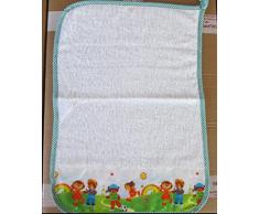 Trama Toscana asciugamano, nome ricamato del bambino. Verde