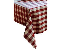 Biancheria da tavola a quadri da 2 cm in cotone - Colore rosso/bianco, 100% cotone, Rosso e bianco a scacchi, 130 x 220