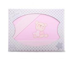 PEKITAS Set lenzuola 100% Cotone Sottili Culla 60x120cm 3 pezzi lenzuolo di sotto+lenzuolo+federa (orsetto Love Rosa)