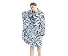 Coperta indossabile con cappuccio floreale floreale vintage oversize con cappuccio per le donne, felpa comoda, Multicolor, Taglia unica