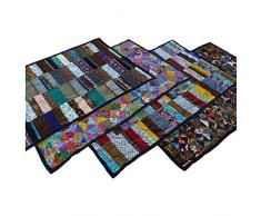 Patchwork Copriletto Letto di coperta PatchworkTrapuntino Quilt Shabby Coperta ueberdecke mano Letto Singolo, 100% cotone, motivo 1, Letto singolo