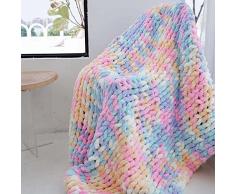 QDY -Coperta Lavorata A Maglia Grossa Coperta Ingombrante Fatta A Mano allUncinetto Coperta Calda E Spessa allUncinetto per Divano, Letto, Camera da Letto, Tappetino, Tappeto,Multicolor,50x50 cm