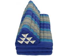 Fine Asianliving Cuscino Materasso Thailandese Triangolare 80x190x7cm XXXL Oceano Blu Cuscino Thailandese Materasso Triangolare Kapok Thai meditazione da yoga