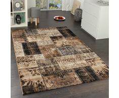Elegante Tappeto Di Design Patchwork Vintage Edizione Fantasia In Marrone Beige, Dimensione:160x230 cm