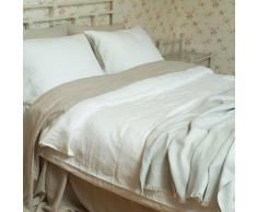 Linenme 180 x 275 cm lenzuolo superiore in lino lavato, naturale