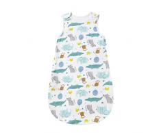 Mosebears Sacco a pelo per la primavera estiva, coperta lavabile con animali da cartone animato 1,0 tog per bambino, sacco a pelo senza maniche.