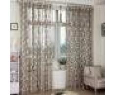 Moderno Schermo Drappo Foglia Tenda Di Finestra Pura Mantovana Occhiello Tulle - Grigio, 250x100cm