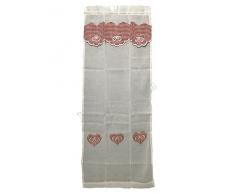 R.P. Coppia Tendine Tende Veronique - Country Chic Tirolese - Cm 60x150 - Bordeaux