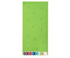 ZOLLNER Telo Mare, 100x200 cm, 100% Spugna di Cotone, Verde