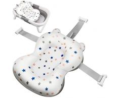 Cuscino Vasca da Bagno Neonato Materassino Supporto Riduttore Bagnetto Vaschetta Neonati Baby 0 12 Mese Sedia Doccia Rete Antiscivolo Inferiore A 3 Punti Di Fissaggio Regolabile Per Bambini Ragazze