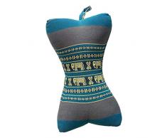 VIE Naturals Thai Kapok-Cuscino per Collo, Motivo: Osso Stellato, Colore: Blu, Multicolore, Taglia Unica