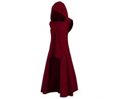 Cappotto da donna senza maniche lavorato a maglia asimmetrico con cappuccio vintage da donna Felpa Coperta Invernale