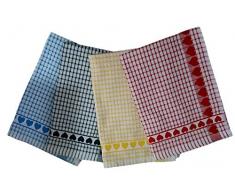 12 asciugamani strofinacci in spugna cm 50x70 asciughino love 3x colore