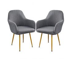 LUKKC 2/4/6 Pezzi Copripoltrona Elasticizzato Copertura Sedia con Braccioli Fodera Poltroncina Sala Pranzo Soggiorno Fodere per Sedie da Scrivania con Schienale Poltrona Impermeabile