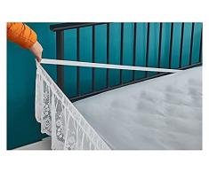 Gonna da letto Avvolgente in Pizzo,Tre Lati Tessuto Singolo/Matrimoniali/Una Piazza e Mezzo Pizzo Vestiletto Elegante e Traspirante, con Motivo Floreale Elasticizzato e Volant Antipolvere da 38 cm