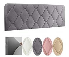 WYJHNL Copri Testata Letto, Copertura Testata Letto Matrimoniale/Singolo Imbottito Fodera Elastica Protezione A Tinta Unita Copertura Decorazione Camera Letto Antipolvere Cover Grigio 190x73cm