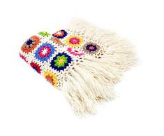 Fiore fatto a mano uncinetto frangia coperta a maglia, tappeto, cuscino divano divano asciugamano, nappa, tappetini in fiore, Lana, 120x60 cm