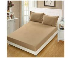 YOUCAI Lenzuolo con Angoli Proteggi Materasso Copri Materassi Vari Colori E Taglie Letto Singolo,Matrimoniale Coprimaterasso Antipolvere Cammello Federa x2