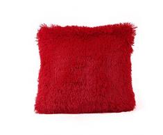CLOOM federa cuscino, Cuscino Astuccio Divano vita Gettare Cuscino Copertina Casa arredamento Divano Vita A Gettare Cuscino Copertina Home Decor Peluche Federe Cuscini Copertura (Rosso, 1PC)