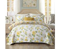 Trapuntina Copriletto Trapuntato Trapuntino Matrimoniale Trapunta Estiva Singolo Copriletto Trapuntato Patchwork 3 Pezzi,Color19-230x250cm