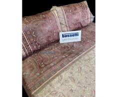 BASSETTI - Completo letto matrimoniale GRANFOULARD dis. Como col. 41 beige rosato cm. 250x280 sotto cm. 175x200+30 in raso 100% cotone da 110 fili cm2