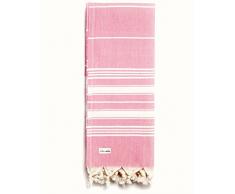 Captain & Mermaid® Melon Crush Towel - telo da mare - anti sabbia - asciugamano in 100% cotone naturale - tessitura speciale - super assorbenza & più morbida (rosa)