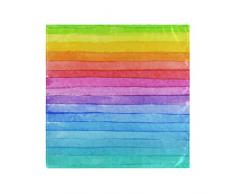 XiangHeFu Tovaglioli Facili da Pulire da tavola 20x20 Pollici Tovaglioli di Stoffa a Righe Arcobaleno al Coperto Lavabili riutilizzabili