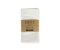 INFEI - Set di 12 tovaglioli in Cotone Morbido, 45 x 45 cm, per Eventi e Uso Domestico, Crema, 45,7 x 45,7 cm