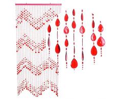 HAB & GUT -DV0173- Tenda per Porte Design: Gocce, Rosso, 90 x 200 cm