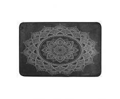 GIGIJY - Tappeto indiano Mandala, per camera da letto, sala da pranzo, cucina, casa, interni, bagno, ingresso, zerbino, 60 x 40 cm