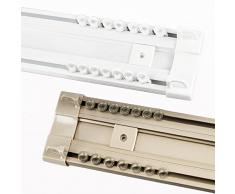 Kit Binario per Tende da Soffitto, Bastone Tenda, Doppio Binario per Tende in Lega di Alluminio Resistente, per Tende Scorrevole per Soggiorno, Camera da Letto (Color : White, Size : (3m/9.8ft))