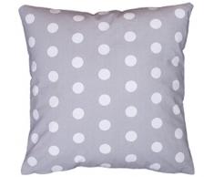 Cuscino decorativo federa cuscino 40 Cm X 40 cm a pois grigio