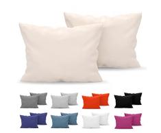 Federa Cuscino 40x60 (Set 2) Dreamzie in Microfibra OEKO-TEX Certificazione - Copricuscini Dolce Beige