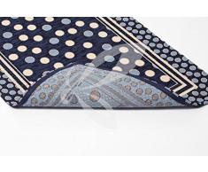 Tappeto arredo Passatoia Cucina, Bagno o Scendiletto in ciniglia Pois - Made in Italy - fondo antiscivolo - Cm 55x80 - Blu