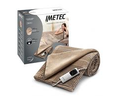 Imetec Adapto Elegance, Plaid riscaldabile, Coperta elettrica, 180 x 140 cm, tessuto morbido Velvet Double Face, Risparmio energetico, Tecnologia adapto, Rapido riscaldamento, 6 temperature, Lavabile