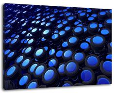Blu Cuscino Dimensioni: 100x70 cm pittura su tela-coperte, enormi Foto XXL completamente finito e incorniciate con barella, incorniciatura sulla foto parete con cornice, più conveniente che la pittura o l'immagine, senza manifesti o poster
