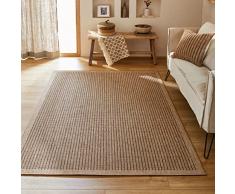 NAZAR Tappeto Natura, Tappeto Naturale Boheme, Tappeto Aspetto Juta, Tappeto Soggiorno, Camera, Corridoi, Tappeti Esterni, Colore Naturale (8876 Marrone, 60 x 90 cm)