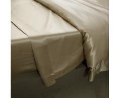 Jasmine Silk 100% di gelso 19MM Charmeuse seta lenzuolo (taupe) - re 150 centimetri x 200 cm + 26 centimetri