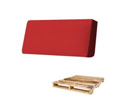 Arketicom Cuscino per Pallet Bancali Schienale 80x30x15 Rosso Chiaro Arredamento Esterno Moderno divani Giardino bancale Cuscini sfoderabili Ecopelle Gomma Piuma Poliuretano