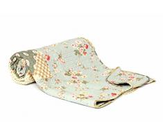 1001 Wohntraum 13D24 Käthe - Trapunta patchwork con motivo floreale, stile vintage, 230 x 250 cm