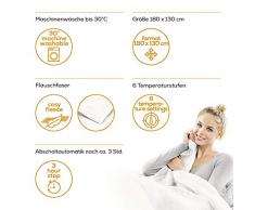 Beurer HD 75 Cosy Coperta Elettrica con Dispositivo di Termoregolazione Elettronico, 6 livelli di temperatura e spegnimento automatico dopo 3h, colore Bianco